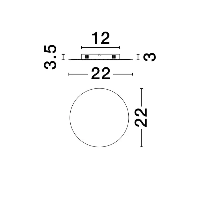 CYRCLE ZIDNA LAMPA LED/3000K/12W/1085Lm