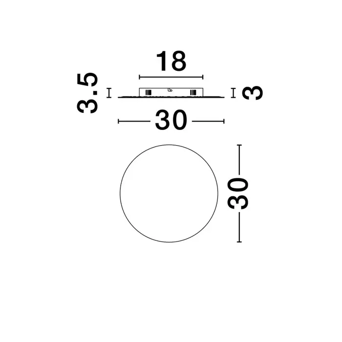 CYRCLE ZIDNA LAMPA LED/3000K/21W/1822Lm