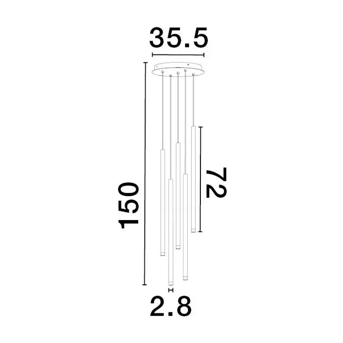 DANDIA VISILICA LED 27W/3000K/1312lm/IP20/CRNA