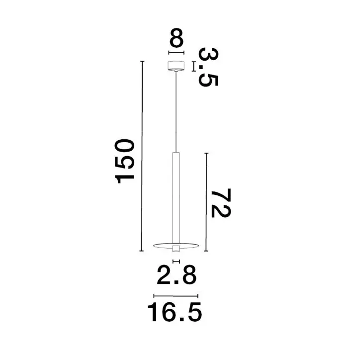 DANDIA VISILICA LED 6W/3000K/365lm/IP20/CRNA