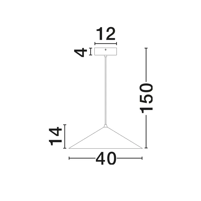 DARIO Crna Visilica LED 21 W 1667 lm IP20 3000 K FI: 40