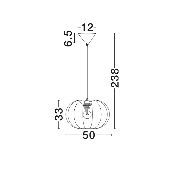 DELINA 50 VISILICA BIJELA TKANINA E27 1X12W IP20