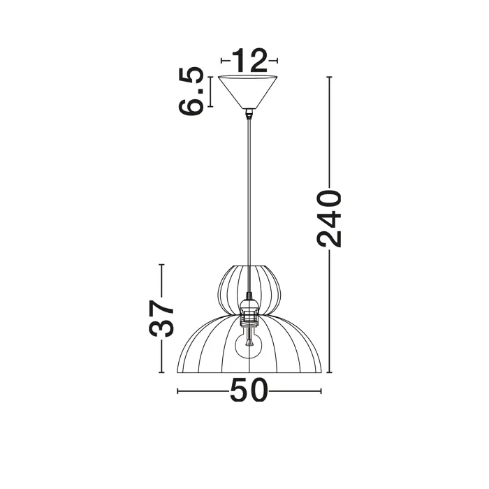 DELINA VISILICA BIJELA TKANINA E27 1X12W IP20