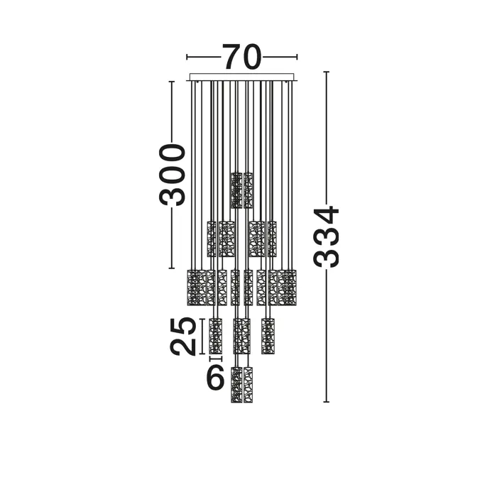 DILETTO Visilica Triac dimabilna LED 151 W 3000K