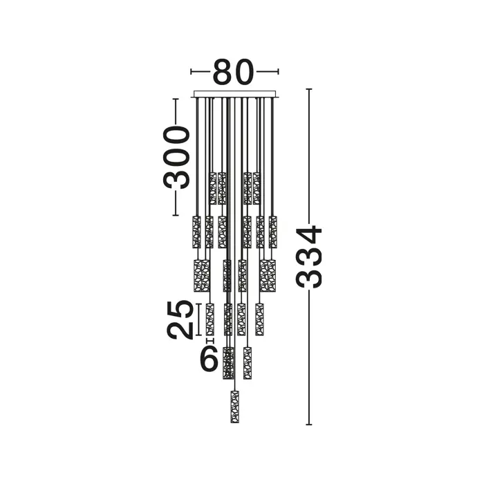 DILETTO Visilica Triac dimabilna LED 188 W 3000K