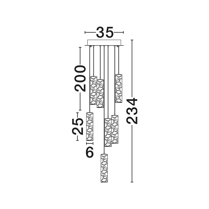 DILETTO Visilica Triac dimabilna LED 37 W 3000K