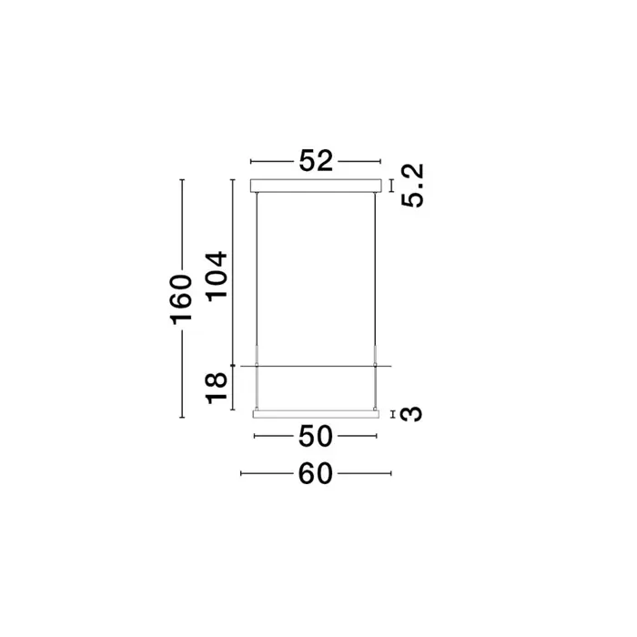 DIONA VISILICA LED/3000K/40W/2560Lm/CRNA & BIJELA