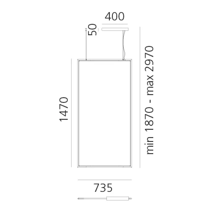 DISCOVERY SPACE RECTANGULAR TW VISILICA CRNA 62W 2700-6500K