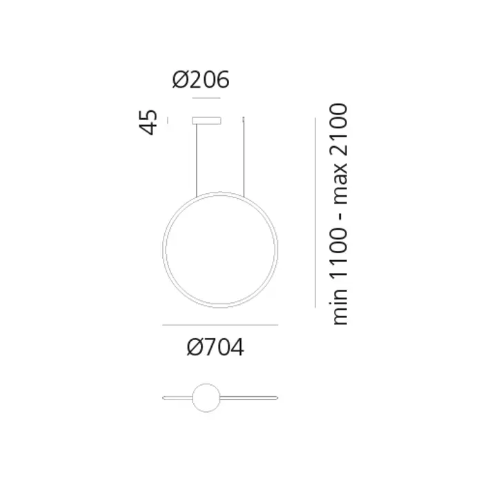 DISCOVERY VERTICAL 70 VISILICA SANITIZIRANI ALUMINIJ 40W 3000K 2857lm