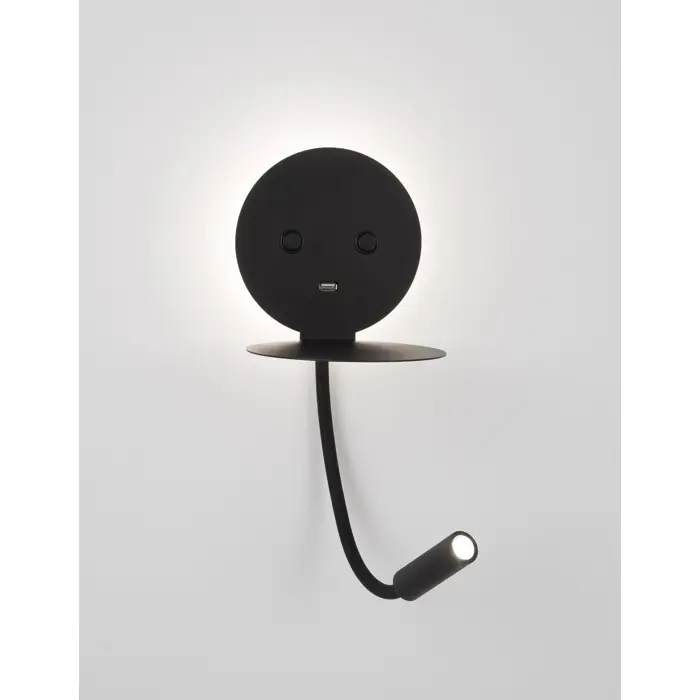 ECLIP ZIDNA LAMPA LED 9W/3000K/520lm/IP20/CRNA
