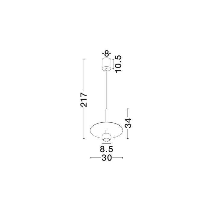 EDEM VISILICA LED/3000K/8W/590Lm/CRNA