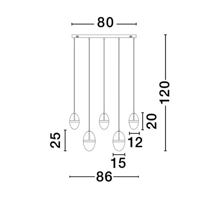 EGNA VISILICA LED /3000K/58W/5943lm/ZLATNA