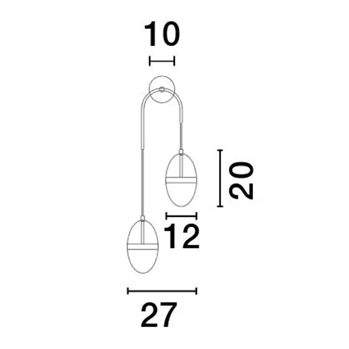 EGNA ZIDNA LAMPA LED /3000K/24W/2704lm/ZLATNA