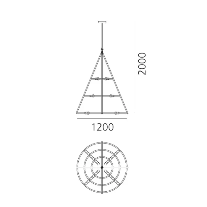 EL PORIS VISILICA CRNA E27 12x12W