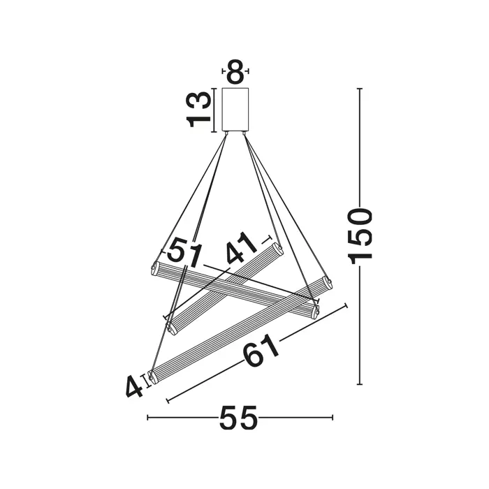 ELIOT Visilica LED 33 W 2407 lm IP20 3000 K Zlatna