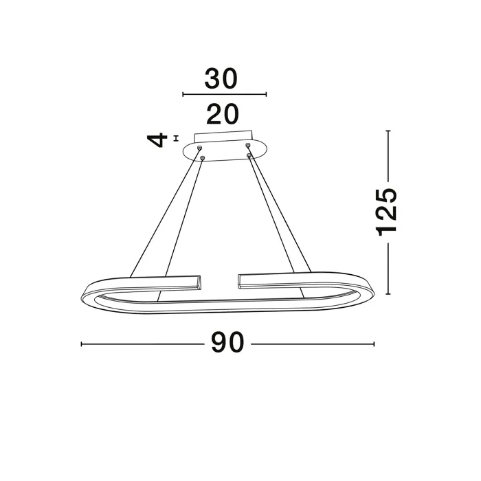 ELMO VISILICA LED/3500K/48W/2986Lm/CHROME