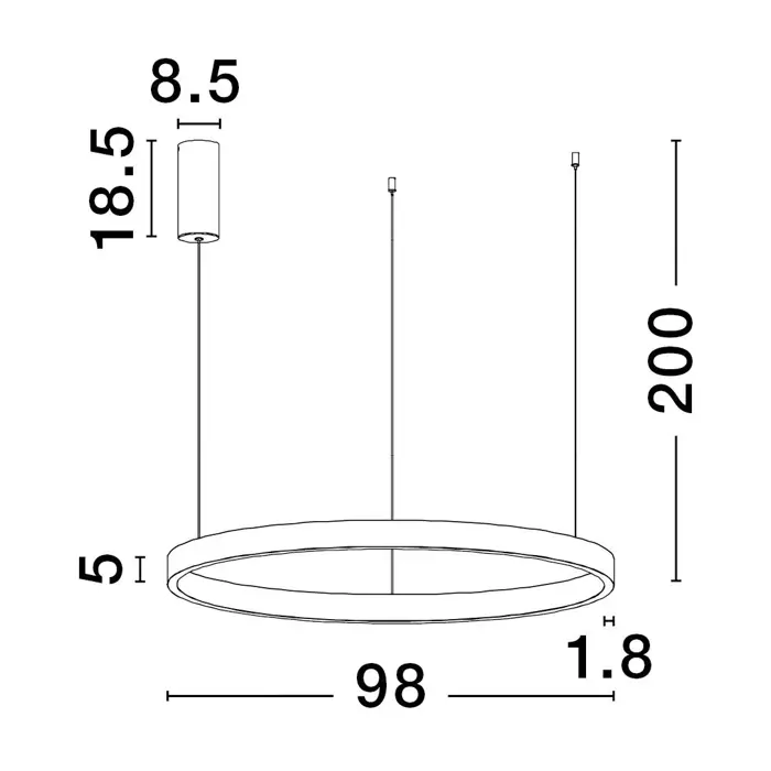 ELOWEN VISILICA LED 106W/3000K/4899lm/DIMM/IP20/BIJELA
