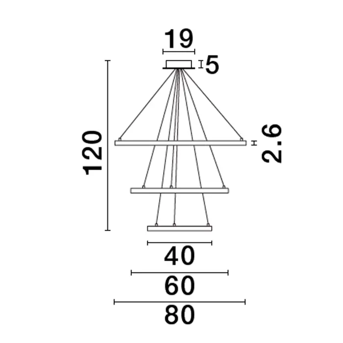 EMPATIA VISILICA LED 108W/3000K/2245lm/DIMM/IP20/MESING ZLATNA