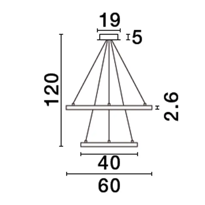 EMPATIA VISILICA LED 60W/3000K/1755lm/DIMM/IP20/BIJELA
