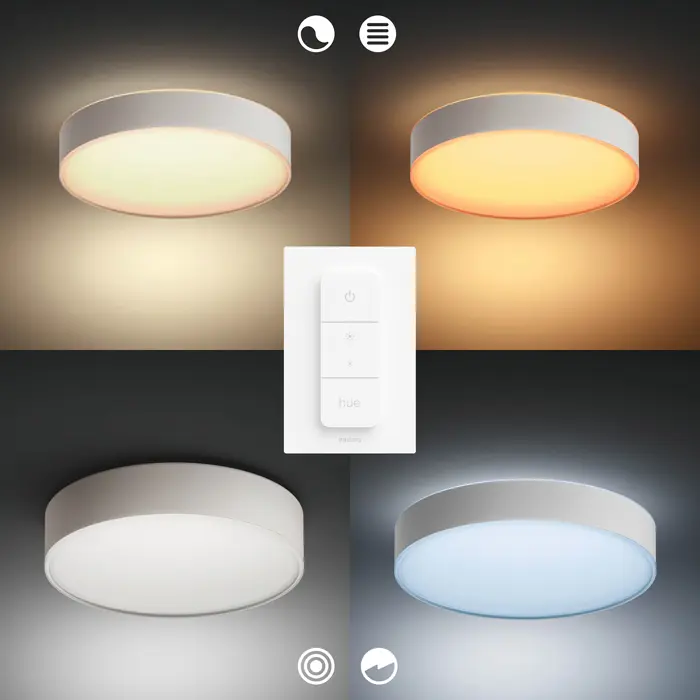 ENRAVE PHILIPS HUE pametna LED stropna svjetiljka XL bijela + Hue Dimmer Switch