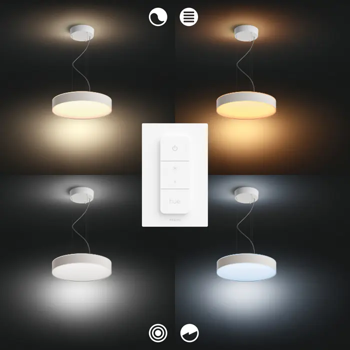 ENRAVE PHILIPS HUE pametna LED viseća svjetiljka bijela + Hue Dimmer Switch