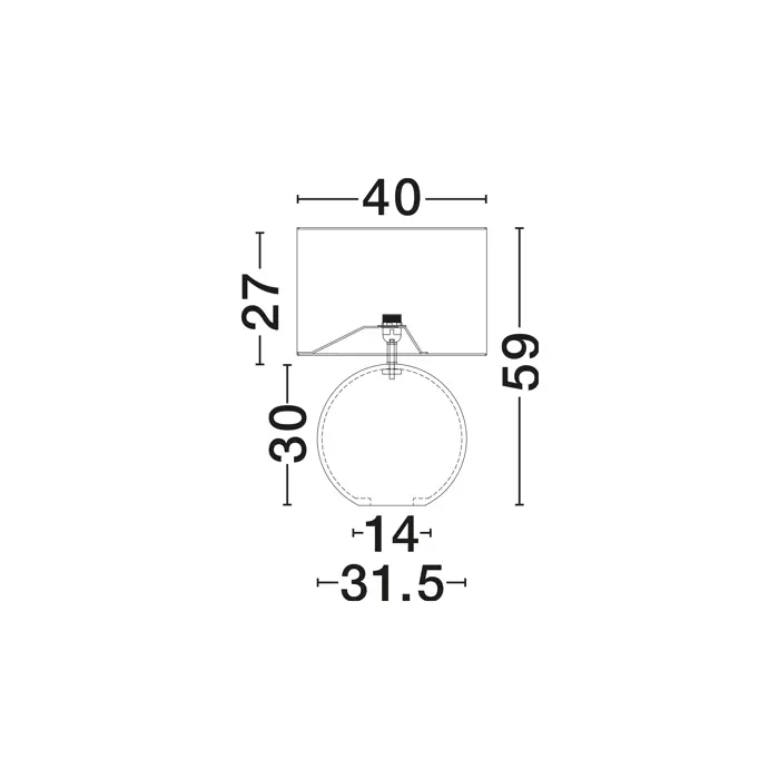 EVER 40 STOLNA SVJETILJKA CRNA/TKANINA E27 1X12W IP20