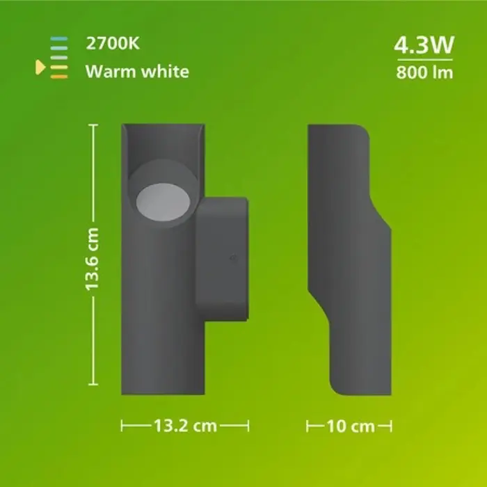 FIRA PHILIPS vanjska LED svjetiljka 2XWA 4.3W 27K antracit