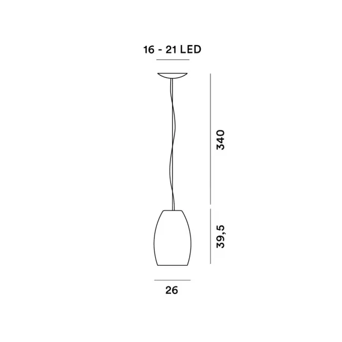 FOSCARINI BUDS 1 VISILICA LED TOPLO BIJELA