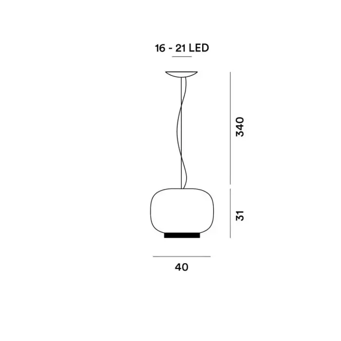 FOSCARINI CHOUCHIN 1 VISILICA LED BIJELA