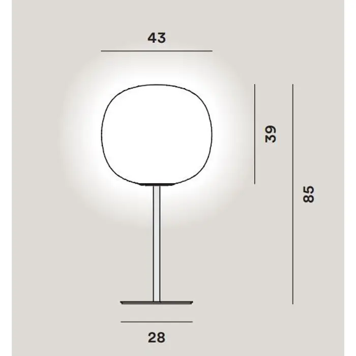 FOSCARINI GEM ALTA STOLNA LAMPA ZLATNA/BIJELA