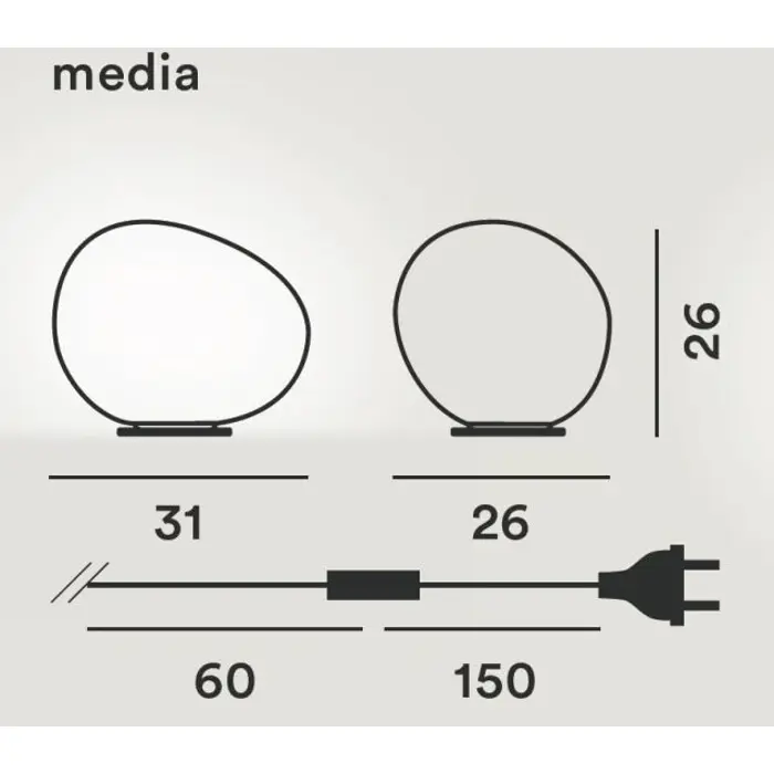 FOSCARINI GREGG MEDIA TAVOLO STOLNA LAMPA ON/OFF ZLATNO/BIJELA