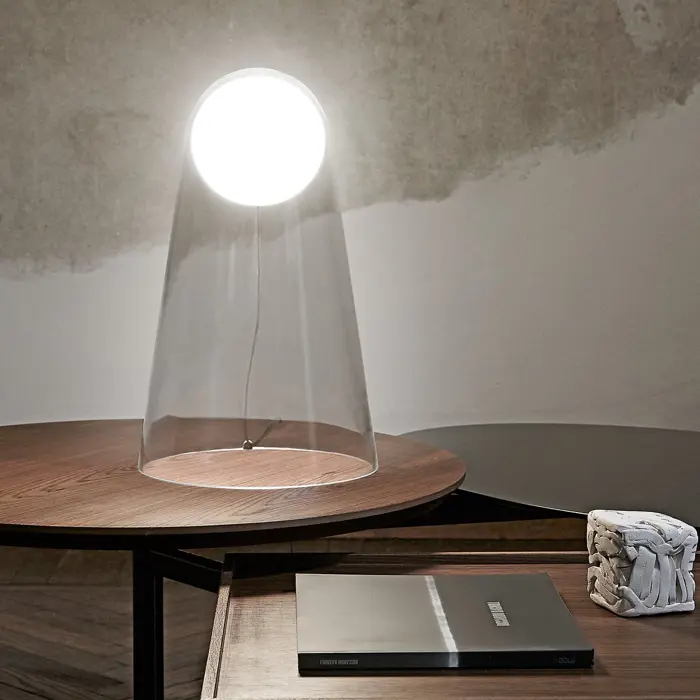 FOSCARINI SATELLIGHT STOLNA LAMPA ON/OFF BIJELA/TRANSPARENTNA
