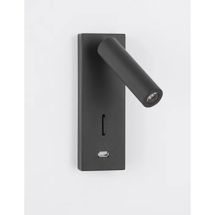 FUSE ZIDNA LAMPA LED 3W/3000K/210lm/IP20/CRNA