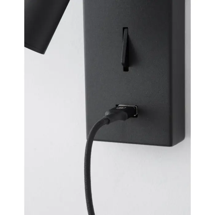 FUSE ZIDNA LAMPA LED 3W/3000K/210lm/IP20/CRNA