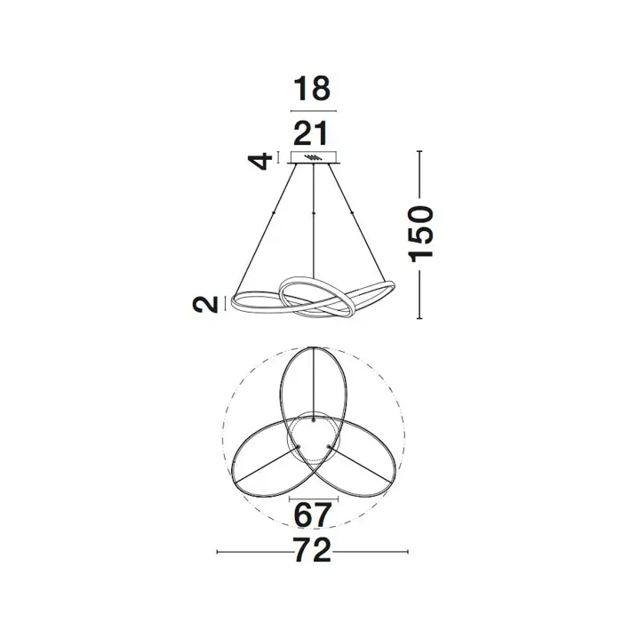 FUSION VISILICA LED 53W/3000K/4081lm/IP20/BIJELA