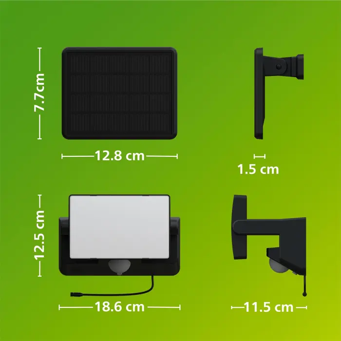 FYNS SECURITY PHILIPS solarna LED svjetiljka 8.2W 30K crna IR
