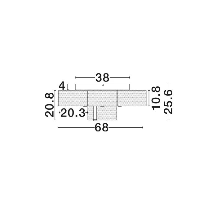 GATLIN PLAFONSKA SVJETILJKA LED 41W/3000K/2116lm/DIMM/IP20/MESING ZLATNA
