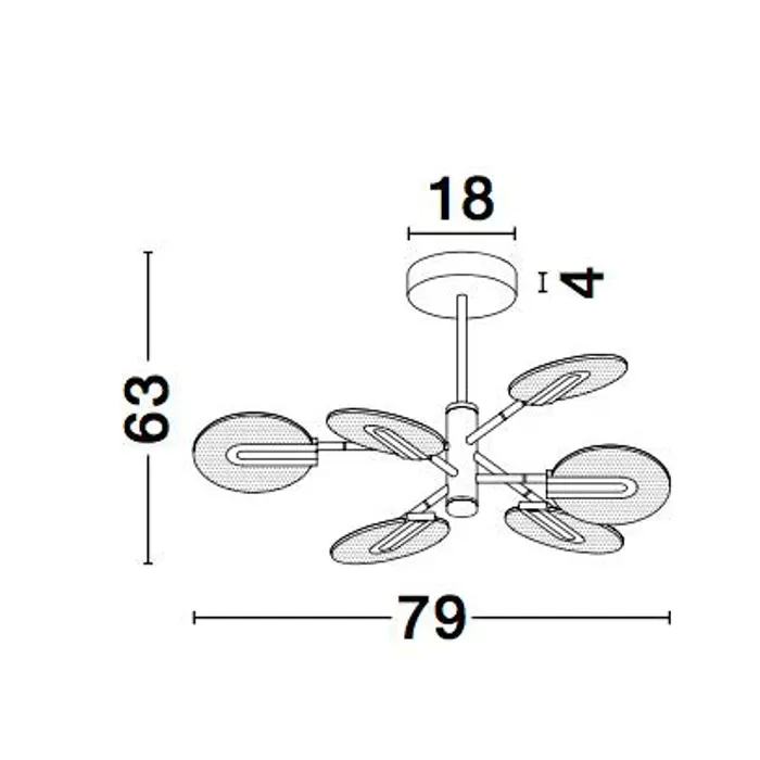 GENTI VISILICA LED 41W/3000K/2681lm/IP20/CRNA & ZLATNA