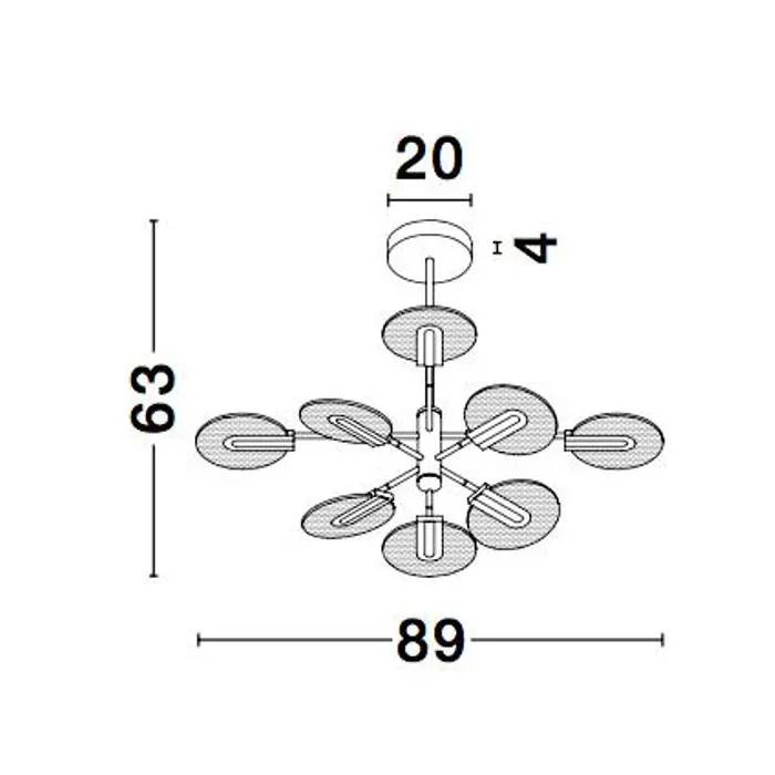 GENTI VISILICA LED 54W/3000K/3606lm/IP20/CRNA & ZLATNA