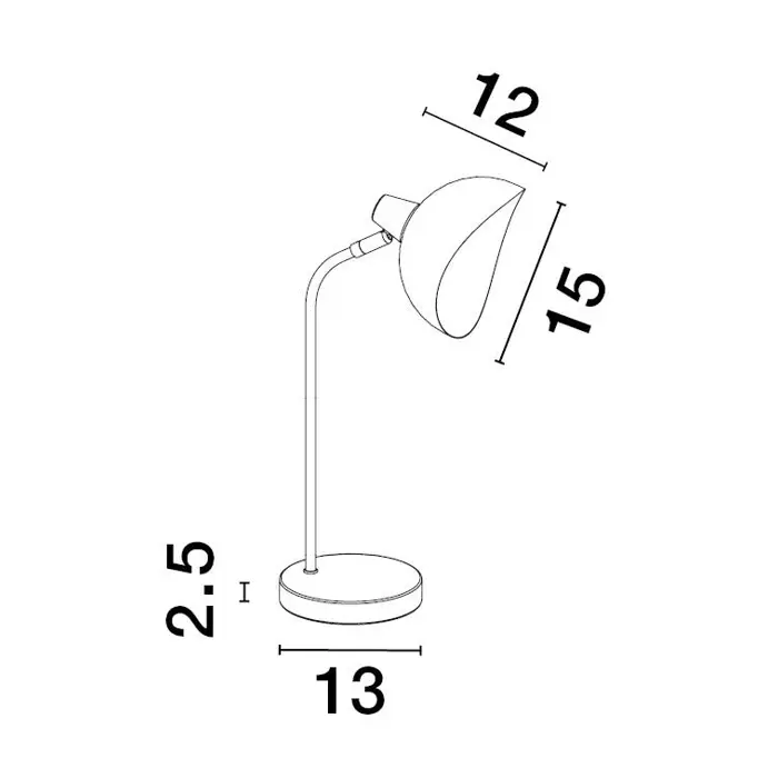 GETI STOLNA LAMPA E14 /IP20/MATT CRNA & ZLATNA