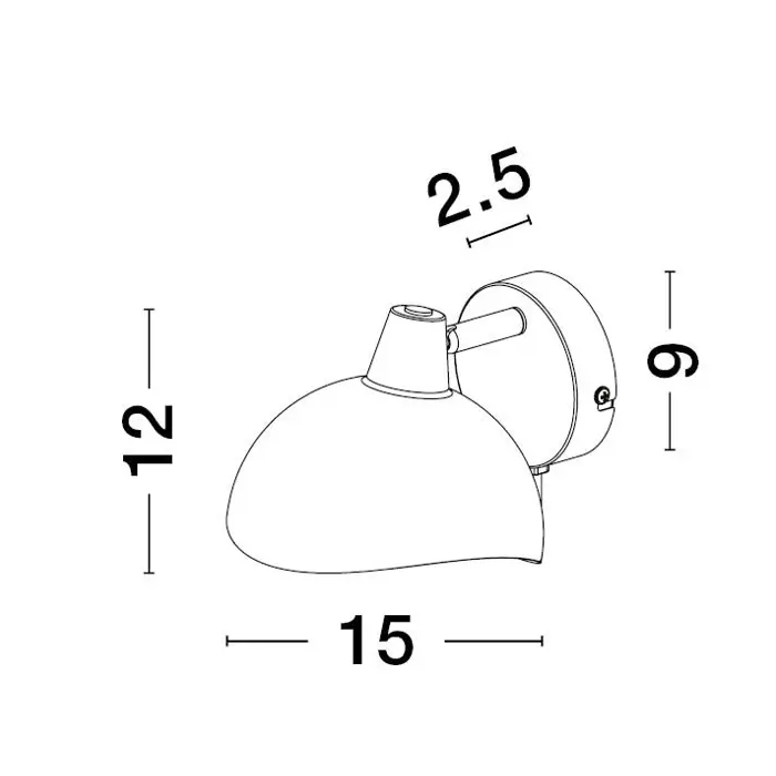 GETI ZIDNA LAMPA E14 /IP20/MATT CRNA & ZLATNA