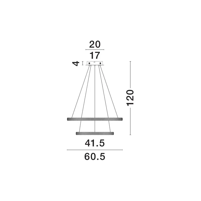 GINEVRA VISILICA LED 54W/3000K/3350lm/DIMM/IP20/CRNA