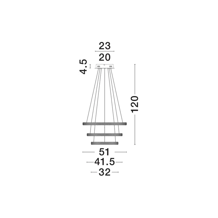 GINEVRA VISILICA LED 69W/3000K/3900lm/DIMM/IP20/CRNA