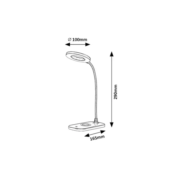 HARDIN STOLNA SVJETILJKA LED 5/CRNA/IP20/210lm