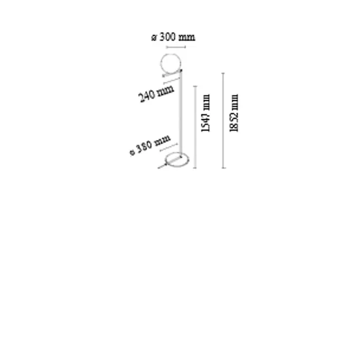 IC F2 STAJAĆA SVJETILJKA E14/60W/220-240V/H.1852mm CRNA