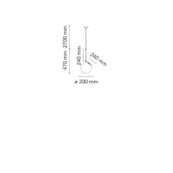 IC LIGHTS 1 VISILICA 1×E14/60W/230V fi.200mm CRNA