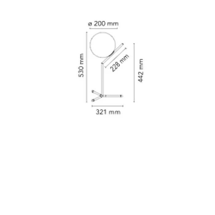 IC T1 HIGH STOLNA SVJETILJKA E14/60W/220-240V/H.530mm/IP20/KROM