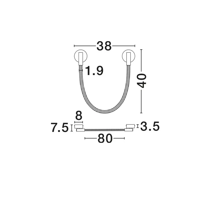 ILANE ZIDNA LAMPA LED/3000K/7W/683Lm/CRNO-BIJELA
