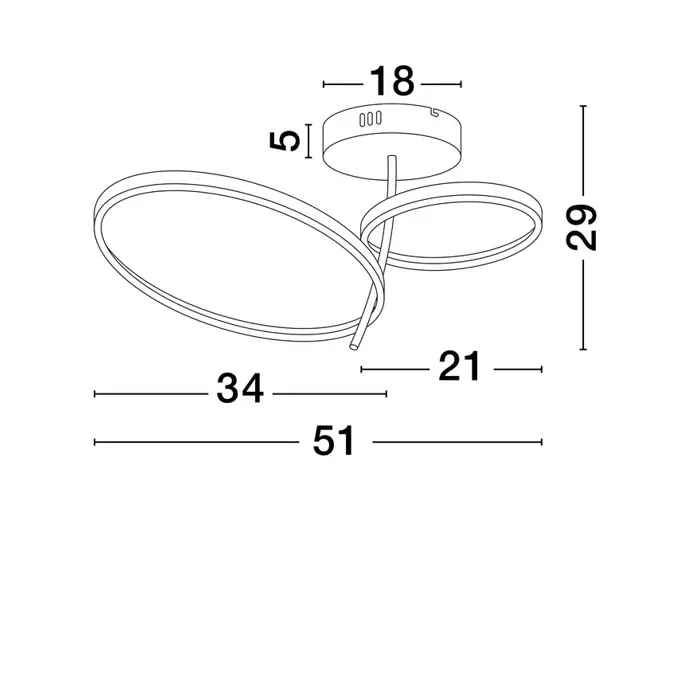 IMAR PLAFONJERA LED/3200K/30W/1489Lm/CRNA I ZLATNA