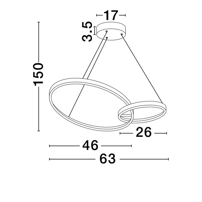 IMAR VISILICA LED/3200K/36W/1620Lm/CRNA & ZLATNA